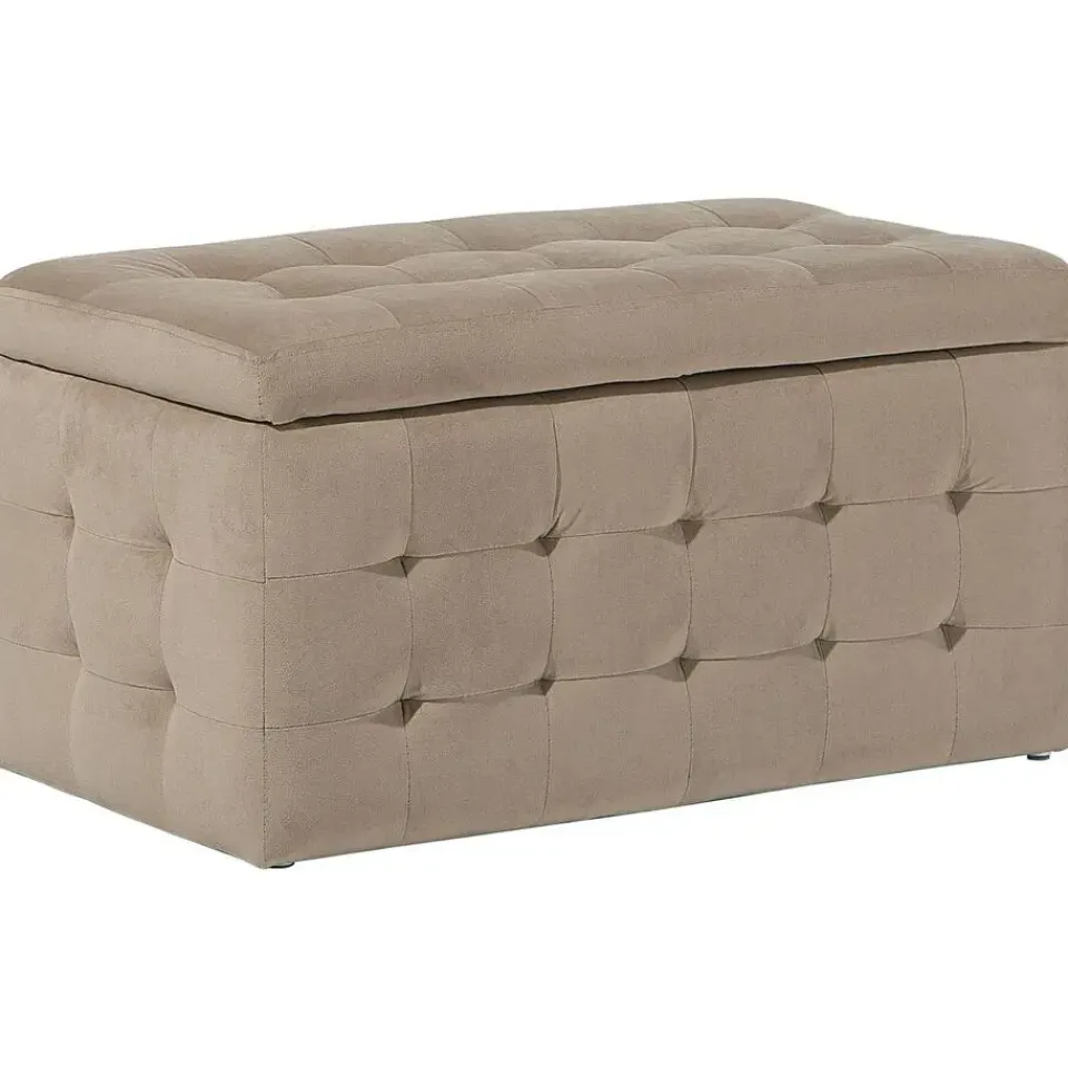 Beliani MICHIGAN - Ottomaan - Bruin - Fluweel Outlet