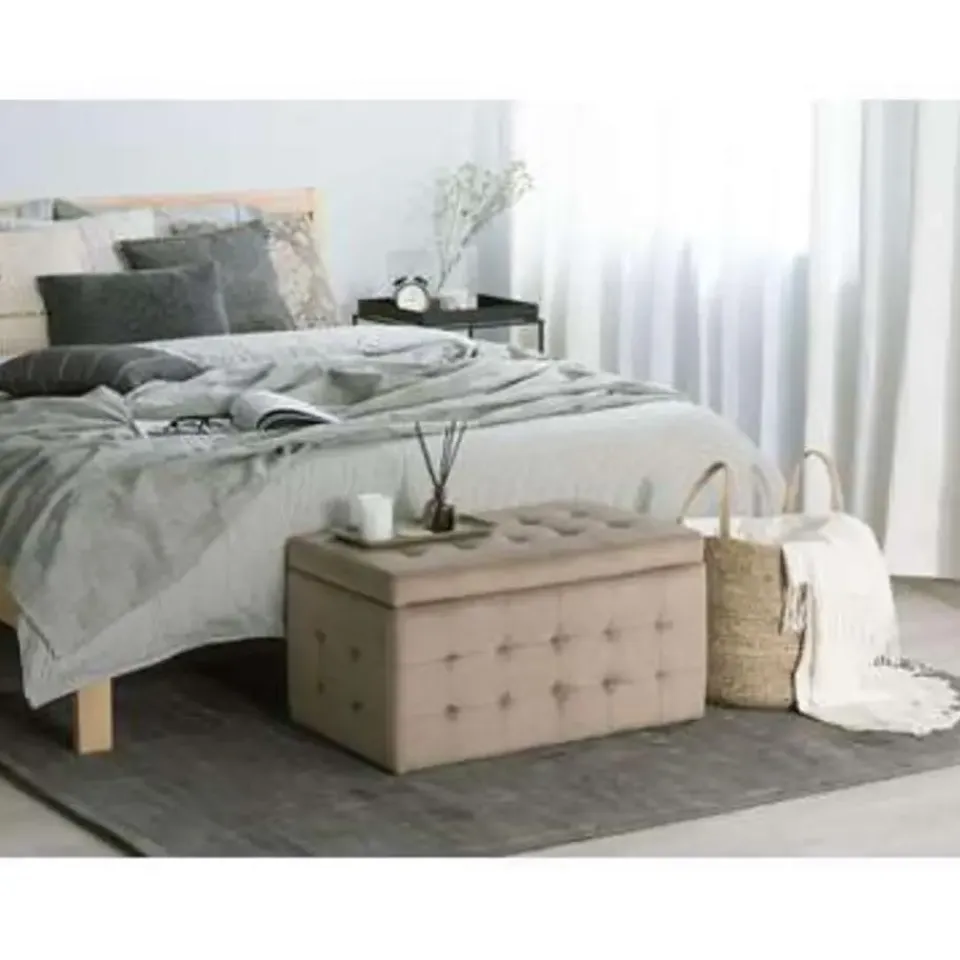 Beliani MICHIGAN - Ottomaan - Bruin - Fluweel Outlet