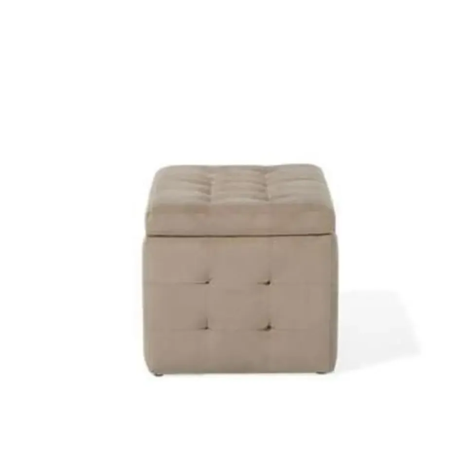 Beliani MICHIGAN - Ottomaan - Bruin - Fluweel Outlet