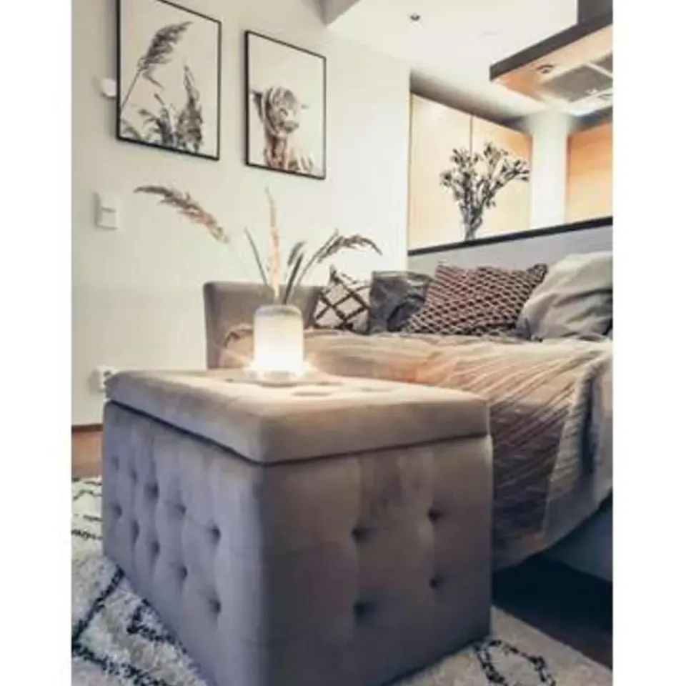 Beliani MICHIGAN - Ottomaan - Bruin - Fluweel Outlet