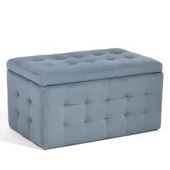 Beliani MICHIGAN - Ottomaan - Grijs - Fluweel