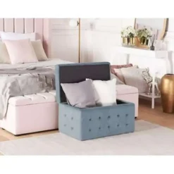 Beliani MICHIGAN - Ottomaan - Grijs - Fluweel