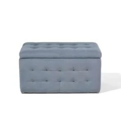 Beliani MICHIGAN - Ottomaan - Grijs - Fluweel