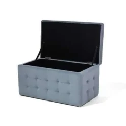 Beliani MICHIGAN - Ottomaan - Grijs - Fluweel