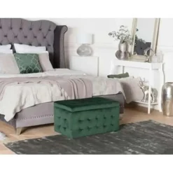Beliani MICHIGAN - Ottomaan - Groen - Fluweel Hot