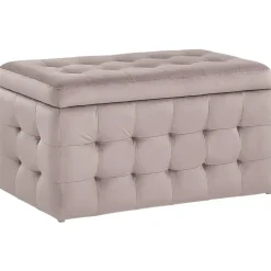 Beliani MICHIGAN - Ottomaan - Roze - Fluweel Hot