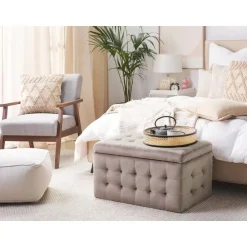 Beliani MICHIGAN - Ottomaan - Roze - Fluweel Hot