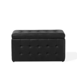 Beliani MICHIGAN - Ottomaan - Zwart - Kunstleer Hot