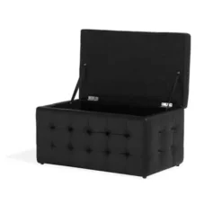 Beliani MICHIGAN - Ottomaan - Zwart - Kunstleer Hot