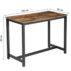 Merkloos Middelhoge bartafel - vintage - 120x90x60 cm - vintage bruin Clearance