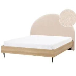 Beliani MILLAY - Bed - Beige - 140 x 200 cm - Bouclé Clearance