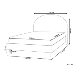 Beliani MILLAY - Bed - Beige - 140 x 200 cm - Bouclé Clearance