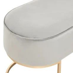 Leen Bakker MILRY - Voetenbank - Lichtgrijs - Fluweel Clearance