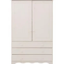 Loft24 Minik - Kledingkast met 2 deuren en 3 laden en wit grenen Sale