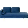 Beliani MIRAMAS - Chaise longue - Blauw - Linkerzijde - Fluweel New