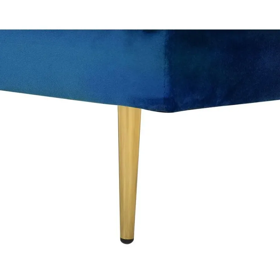 Beliani MIRAMAS - Chaise longue - Blauw - Linkerzijde - Fluweel New