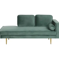 Beliani MIRAMAS - Chaise longue - Groen - Rechterzijde - Fluweel Sale