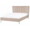 Beliani MIRIBEL - Tweepersoonsbed - Taupe - 140x200 - Fluweel Clearance