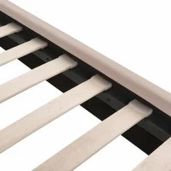 Beliani MIRIBEL - Tweepersoonsbed - Taupe - 140x200 - Fluweel Clearance