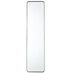 MISOU Deurspiegel Wandspiegel Passpiegel Ovaal Zwart 120x30cm Metaal New