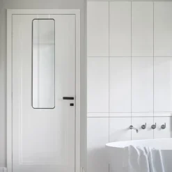 MISOU Deurspiegel Wandspiegel Passpiegel Ovaal Zwart 120x30cm Metaal New