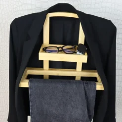 MISOU Dressboy Kledingstandaard Kledinghouder Bamboe Hout 44.8x22.2x114.2 cm Discount