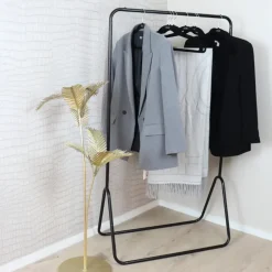 MISOU Kledingrek Metaal Industrieel Zwart 80x44x145cm Outlet