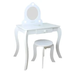 MISOU Make up Tafel voor Meisjes Kaptafel Kind met Kruk en Spiegel Best