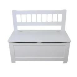 MISOU Opbergbox met Bank Speelgoedkist Wit Hout Opbergbank Kinderbank Online