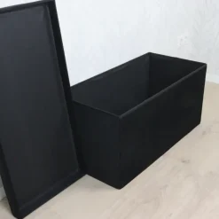 MISOU Opbergbox met Bank Velvet Zwart Opbergbank Poef met Opbergruimte Best