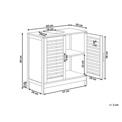Beliani MISSOULA - Wastafelkast - Lichthout - Bamboe Online