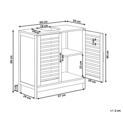 Beliani MISSOULA - Wastafelkast - Lichthout - Bamboe Online