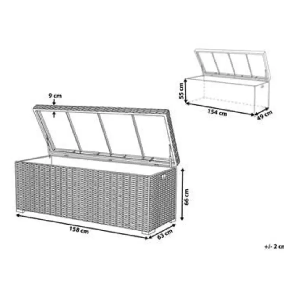 Beliani MODENA - Kussenbox - Grijs - PE rotan Sale