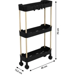 Modern Spirit Keuken/badkamer trolley - 3 laags - 40 x 70 cm