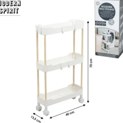 Modern Spirit Keuken/badkamer trolley - 3 laags - 40 x 70 cm Sale