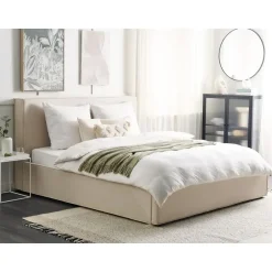 Beliani MOISSAC - Bed - Beige - 180 x 200 cm - Polyester Discount