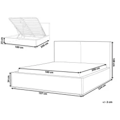 Beliani MOISSAC - Bed - Beige - 180 x 200 cm - Polyester Discount