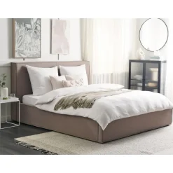 Beliani MOISSAC - Bed - Taupe - 180 x 200 cm - Polyester Discount