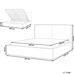 Beliani MOISSAC - Bed - Taupe - 180 x 200 cm - Polyester Discount