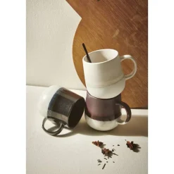 Leen Bakker Mok met oor Pippa - crème - stoneware - 400 ml Best