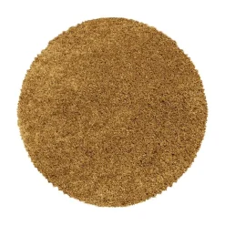 Muratap Monaco Soft Rond Shaggy Hoogpolig Vloerkleed Goud - 160 CM ROND Clearance