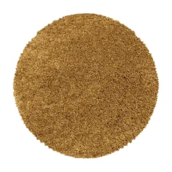 Muratap Monaco Soft Rond Shaggy Hoogpolig Vloerkleed Goud - 160 CM ROND Clearance