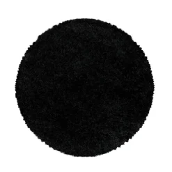 Muratap Monaco Soft Rond Shaggy Hoogpolig Vloerkleed Black - 200 CM ROND Best