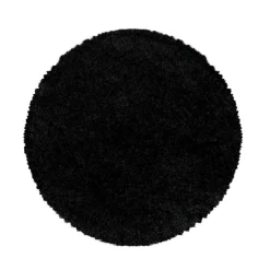 Muratap Monaco Soft Rond Shaggy Hoogpolig Vloerkleed Black - 160 CM ROND New
