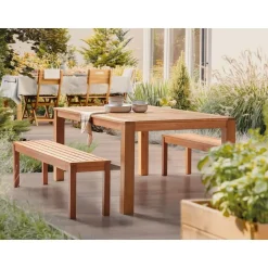 Beliani MONSANO - Tuinset voor 6 - Lichte houtkleur - Eucalyptushout