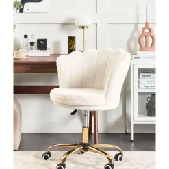 Beliani MONTICELLO - Bureaustoel - Wit - Bouclé Hot