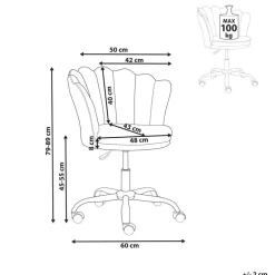 Beliani MONTICELLO - Bureaustoel - Wit - Bouclé Hot