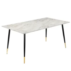 Loft24 Monza - Eettafel 120x80 cm 6 zitplaatsen wit marmer look Best