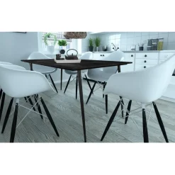 Loft24 Monza - Eettafel 160x90 cm 6 zitplaatsen zwart hout look