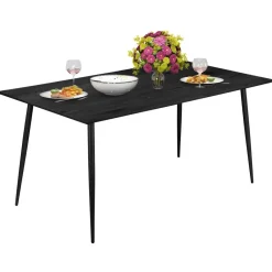 Loft24 Monza - Eettafel 120x80 cm 6 zitplaatsen zwart hout look New